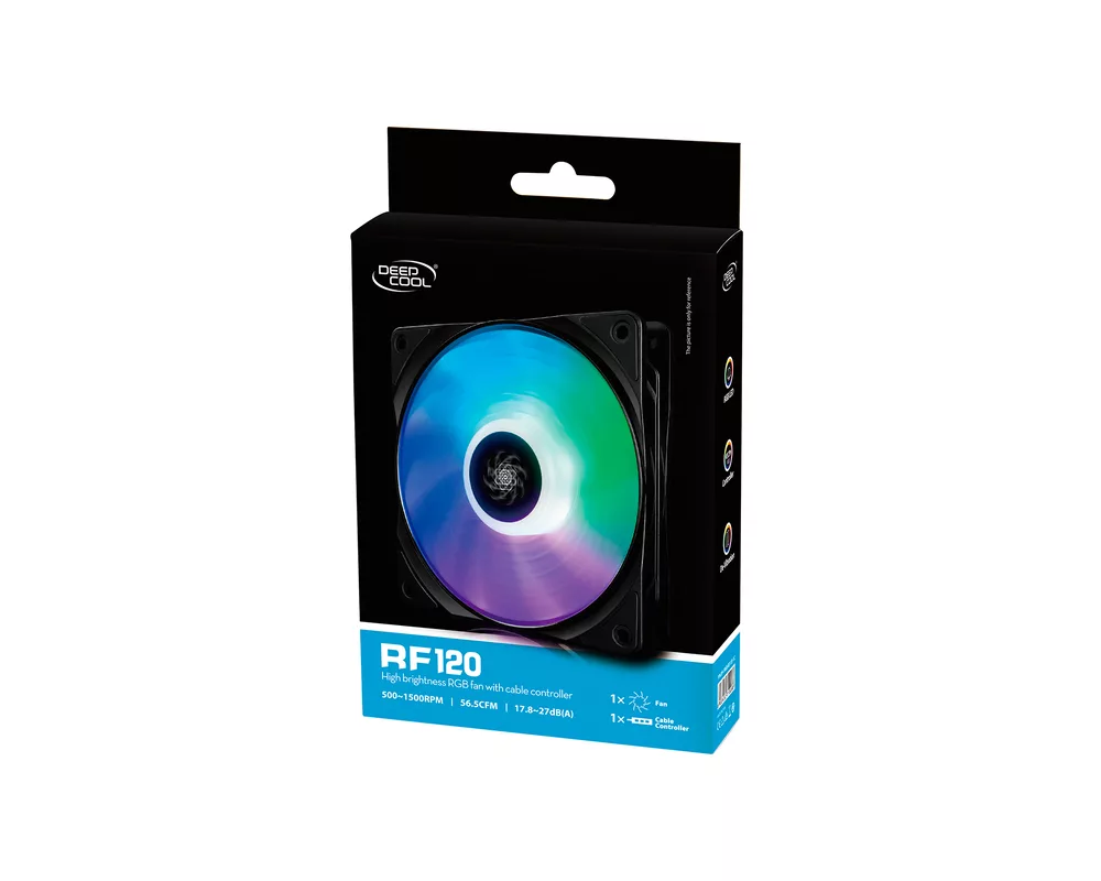 Вентилатор DeepCool светещ 120mm RF120 - RGB Led wi... 10