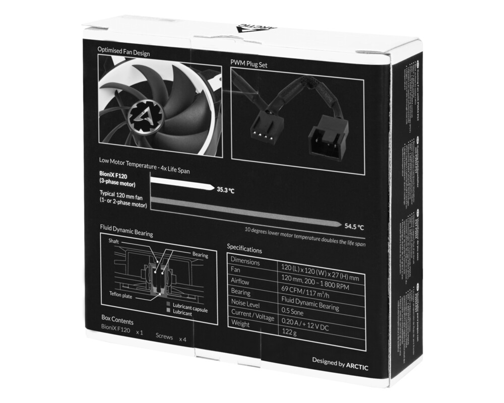 Вентилатор Arctic 120mm BioniX F120 White 6