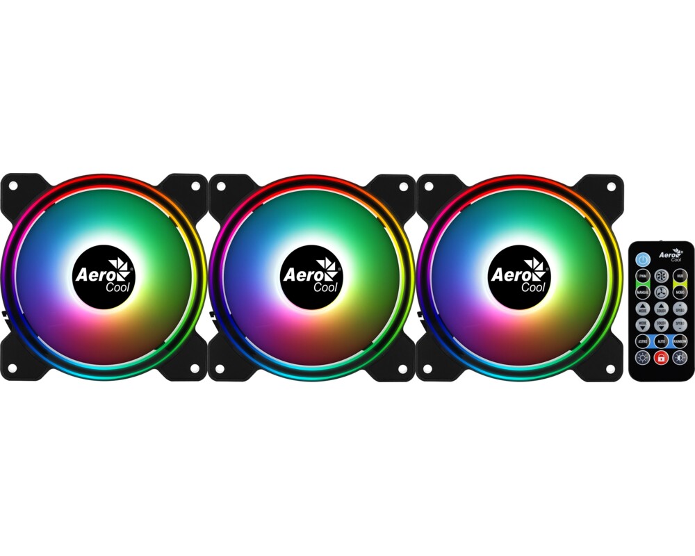 Вентилатор AeroCool комплект вентилатори Pack 3-in-1 3x120mm - Saturn 12F ARGB Pro - Addressable RGB with Hub 10