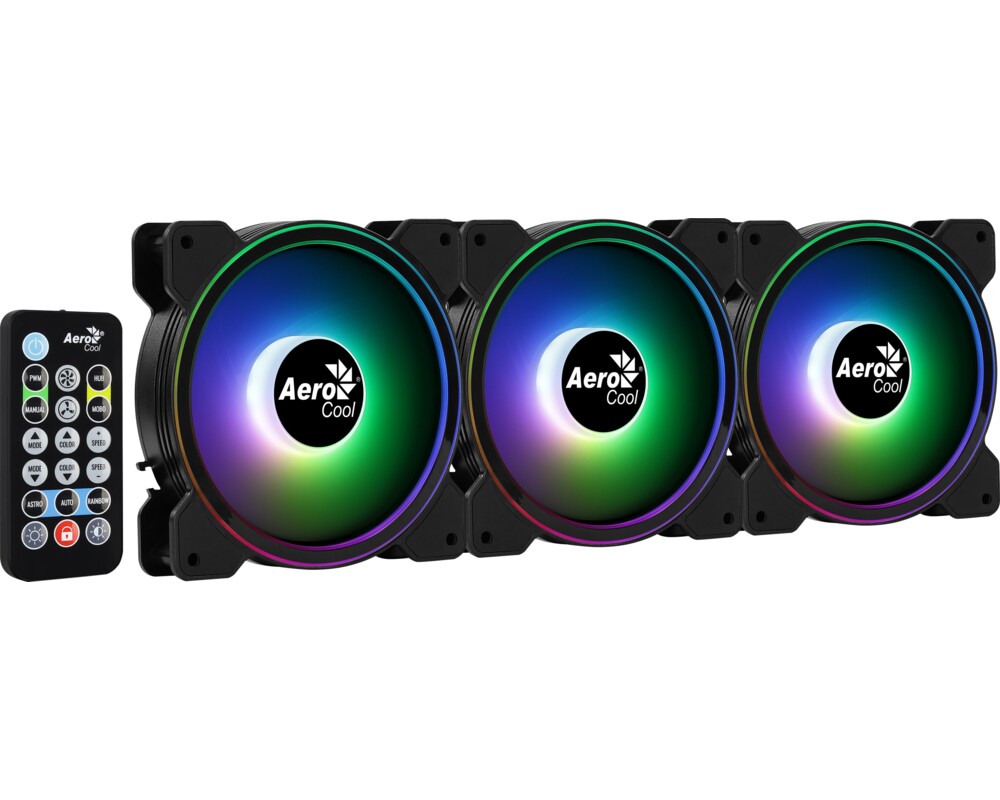 Вентилатор AeroCool комплект вентилатори Pack 3-in-1 3x120mm - Saturn 12F ARGB Pro - Addressable RGB with Hub 11