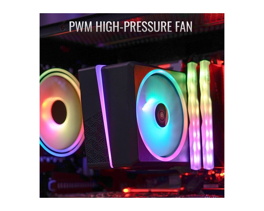 Охладител за процесор AeroCool - Cylon 4F BLACK aRGB PWM - ACT... 7