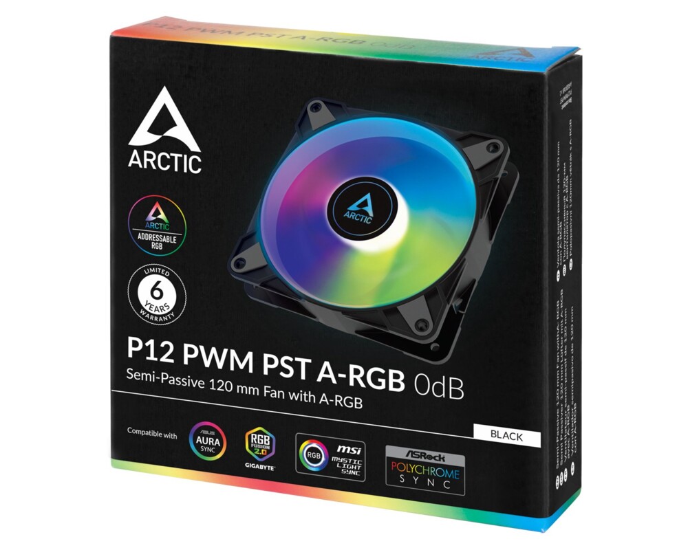 Вентилатор ARCTIC P12 Black A-RGB 120mm 10