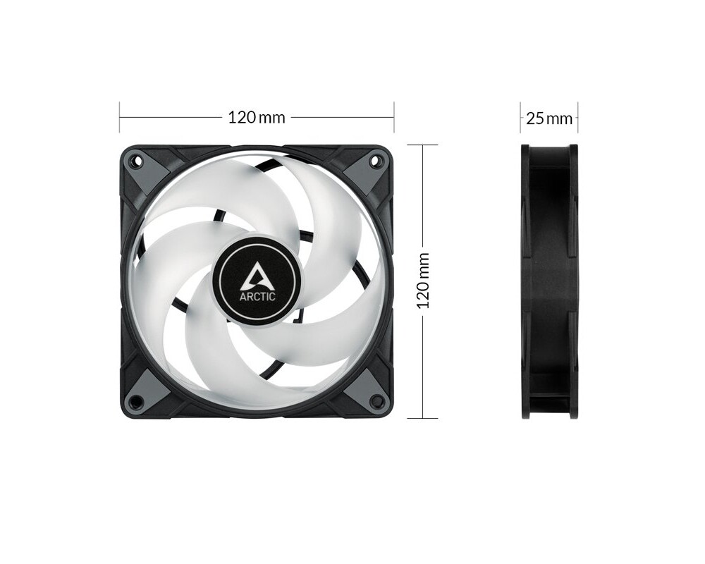 Вентилатор ARCTIC P12 Black A-RGB 120mm 12