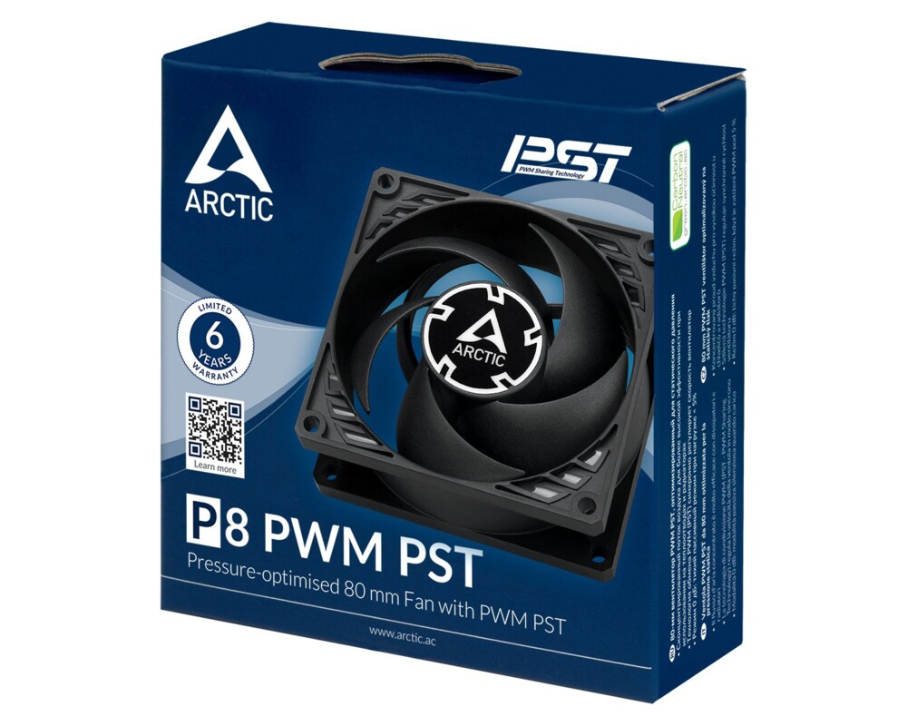 Вентилатор ARCTIC P8 PWM PST, Черен 11