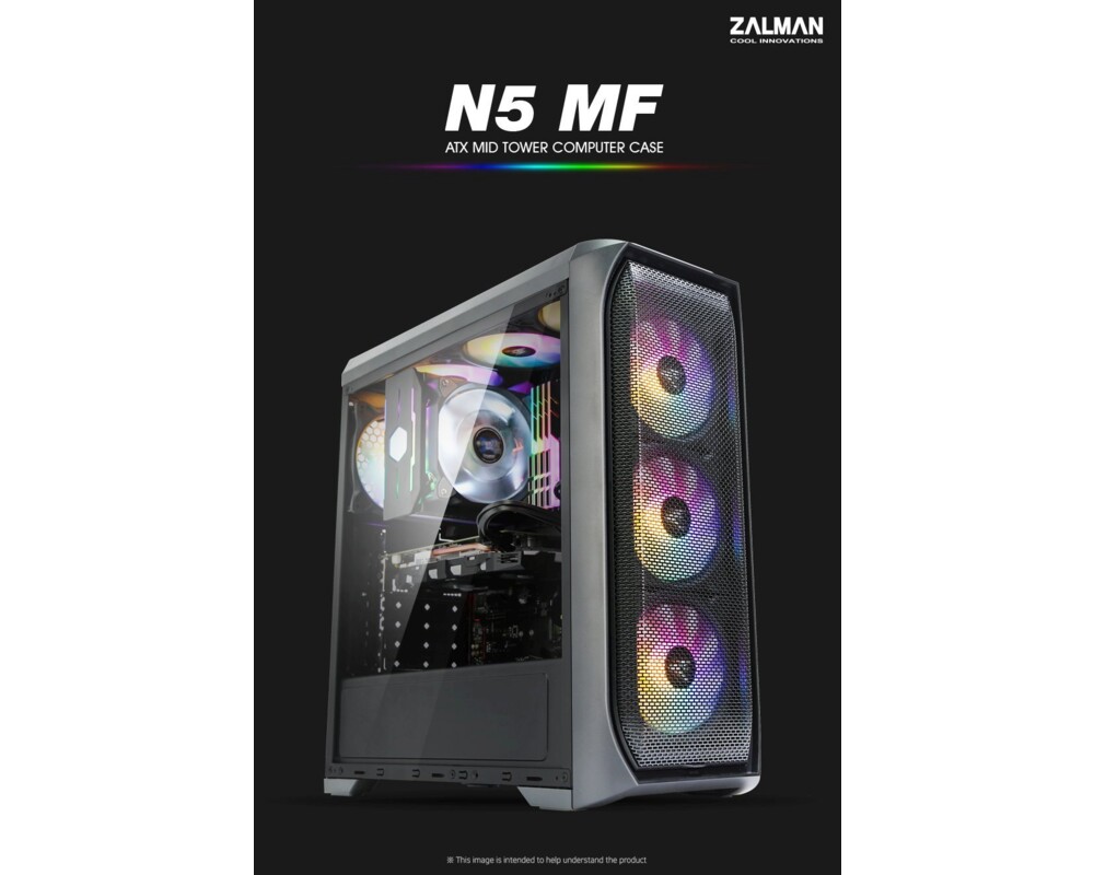 Кутия Zalman N5 MF ATX Mid Tower с 4x120мм RGB вентилатора 3