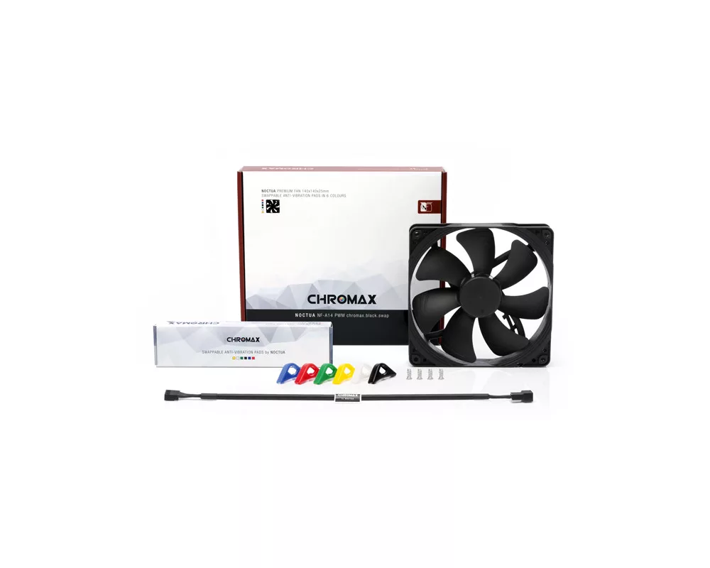 Вентилатор Noctua 140mm NF-A14 PWM Chromax.black.sw... 3