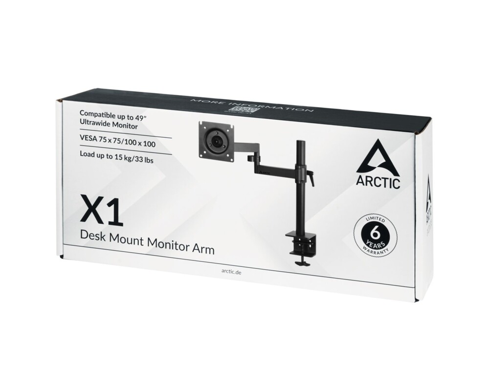Стойка ARCTIC X1, Регулируема, 13"-43", 10 кг, Черна 14