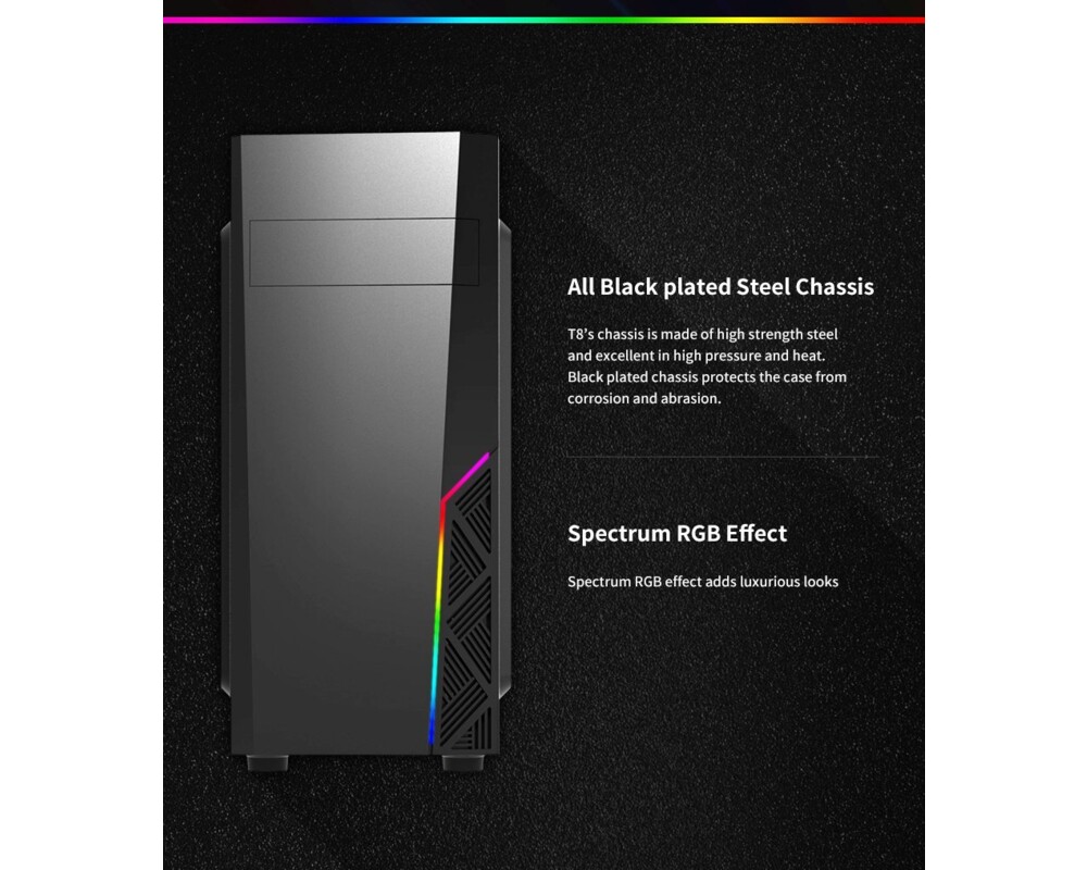 Кутия Zalman T8 RGB, Mid Tower 3