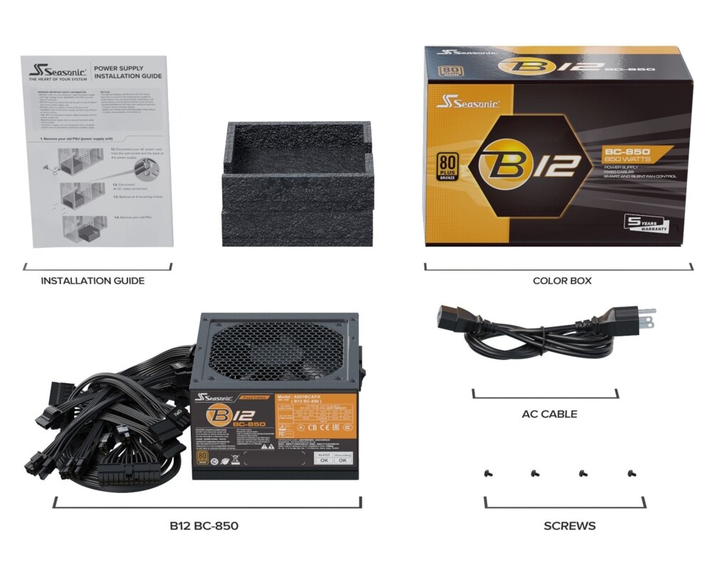 Захранване 850W Seasonic B12 BC-850 80 PLUS Bronze 3