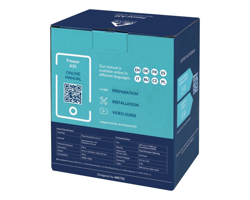 Охладител за процесор ARCTIC Freezer A35 Черен/Бял 16