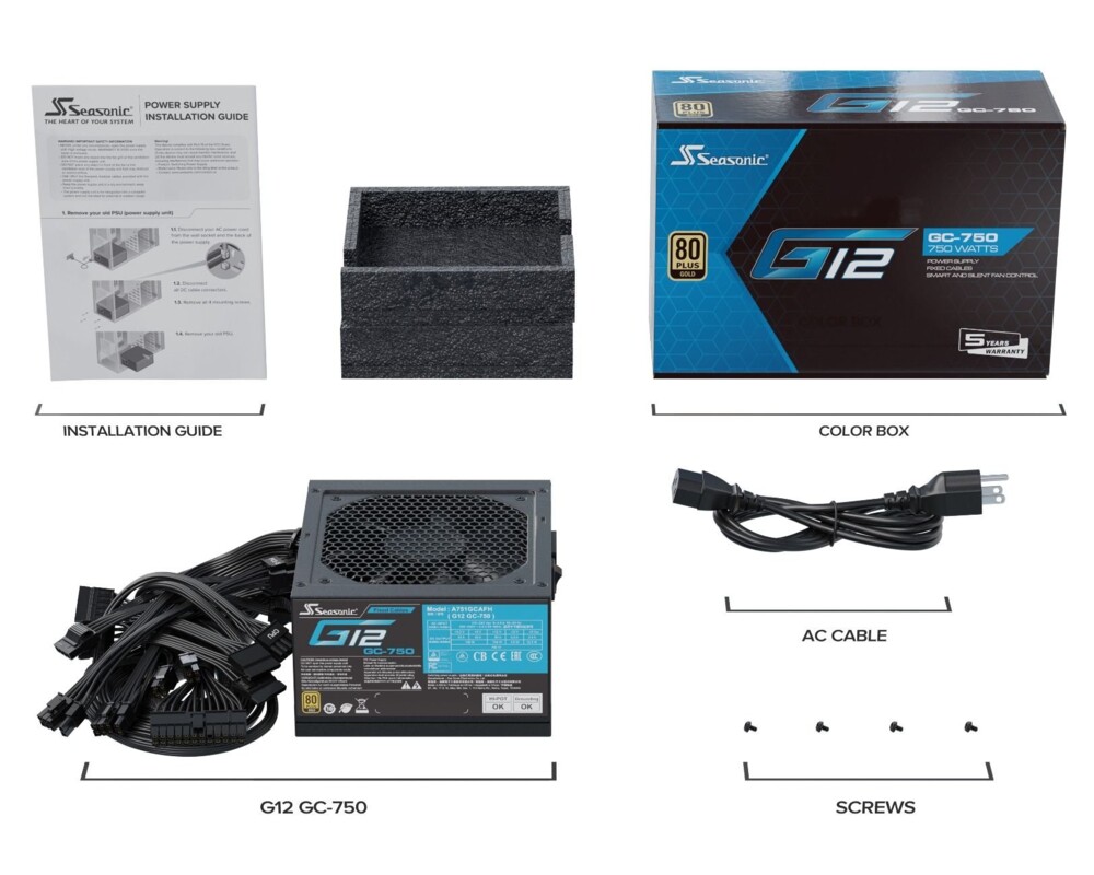 Захранване 750W Seasonic G12 GC-750 80 PLUS Gold 2