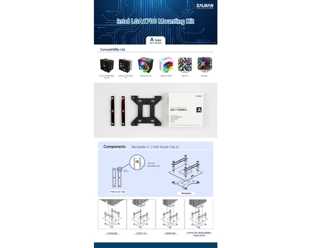 Част за охладител Zalman Mounting Kit LGA1700 TYPE-A for C... 2