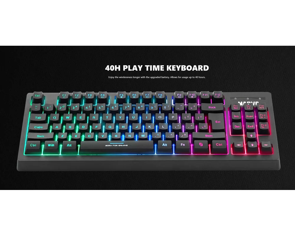 Клавиатура Marvo Безжичен геймърски комплект Wireless Gaming COMBO KW516 2-in-1 3
