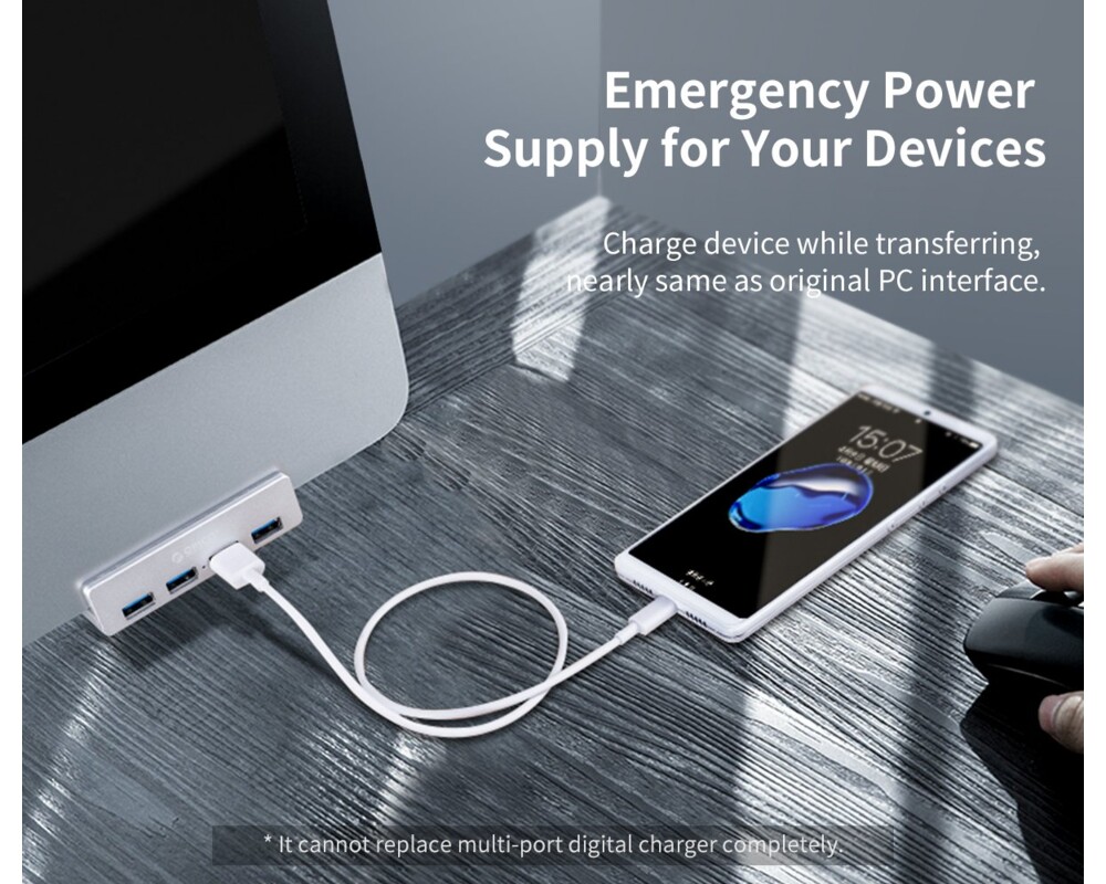 USB хъб Алуминиев USB 3.0 хъб Orico MH4PU-SV-BP 22