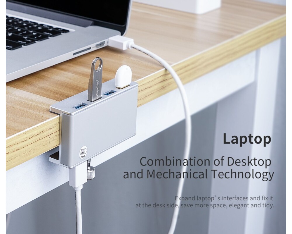 USB хъб Алуминиев USB 3.0 хъб Orico MH4PU-SV-BP 20