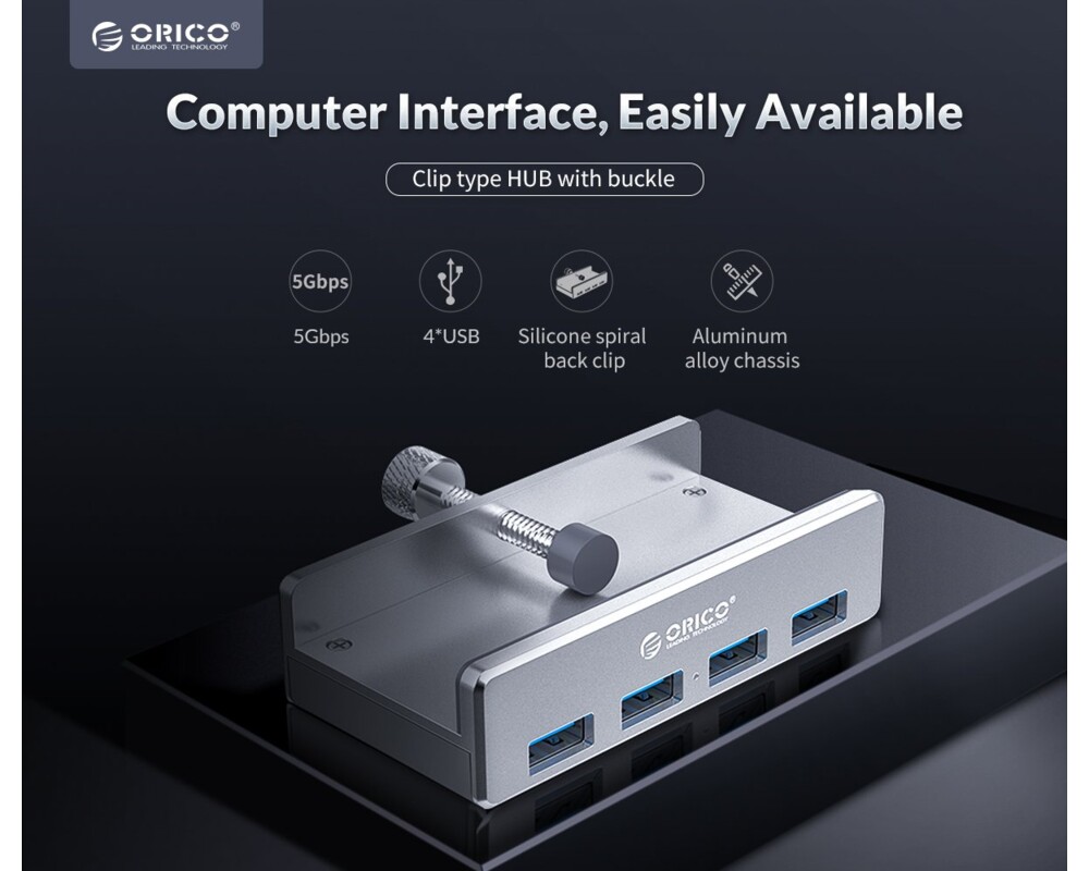 USB хъб Алуминиев USB 3.0 хъб Orico MH4PU-SV-BP 18