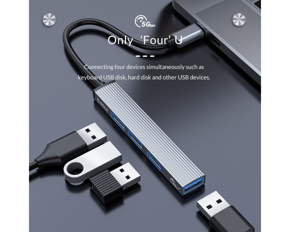 USB хъб Orico USB3.0/2.0 HUB 4 port - Type-C inp... 13