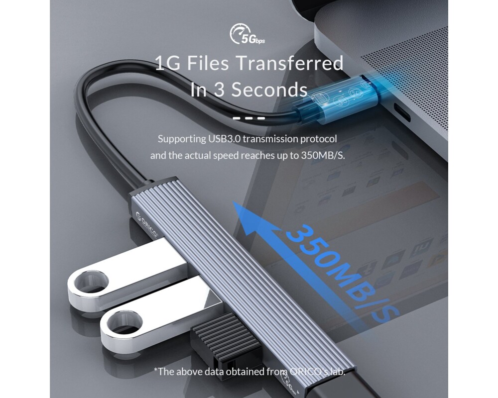 USB хъб Orico USB3.0/2.0 HUB 4 port - Type-C inp... 12