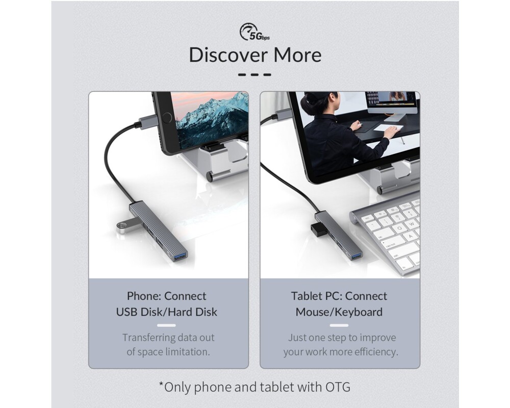 USB хъб Orico USB3.0/2.0 HUB 4 port - Type-C inp... 16