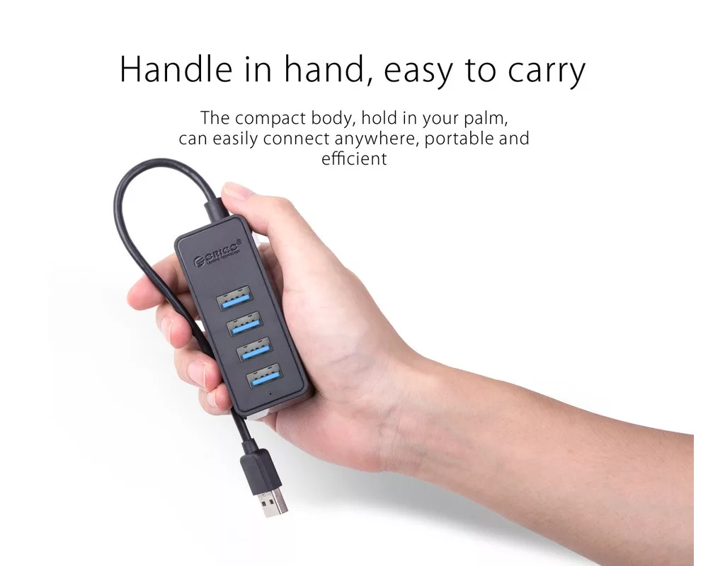 USB хъб Orico USB3.0 HUB 4 port - USB/Micro USB input 12