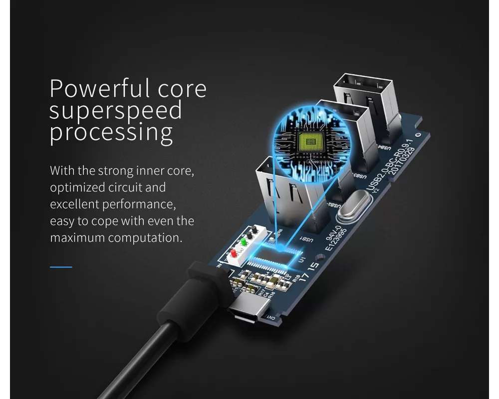 USB хъб Orico USB3.0 HUB 4 port - USB/Micro USB input 11