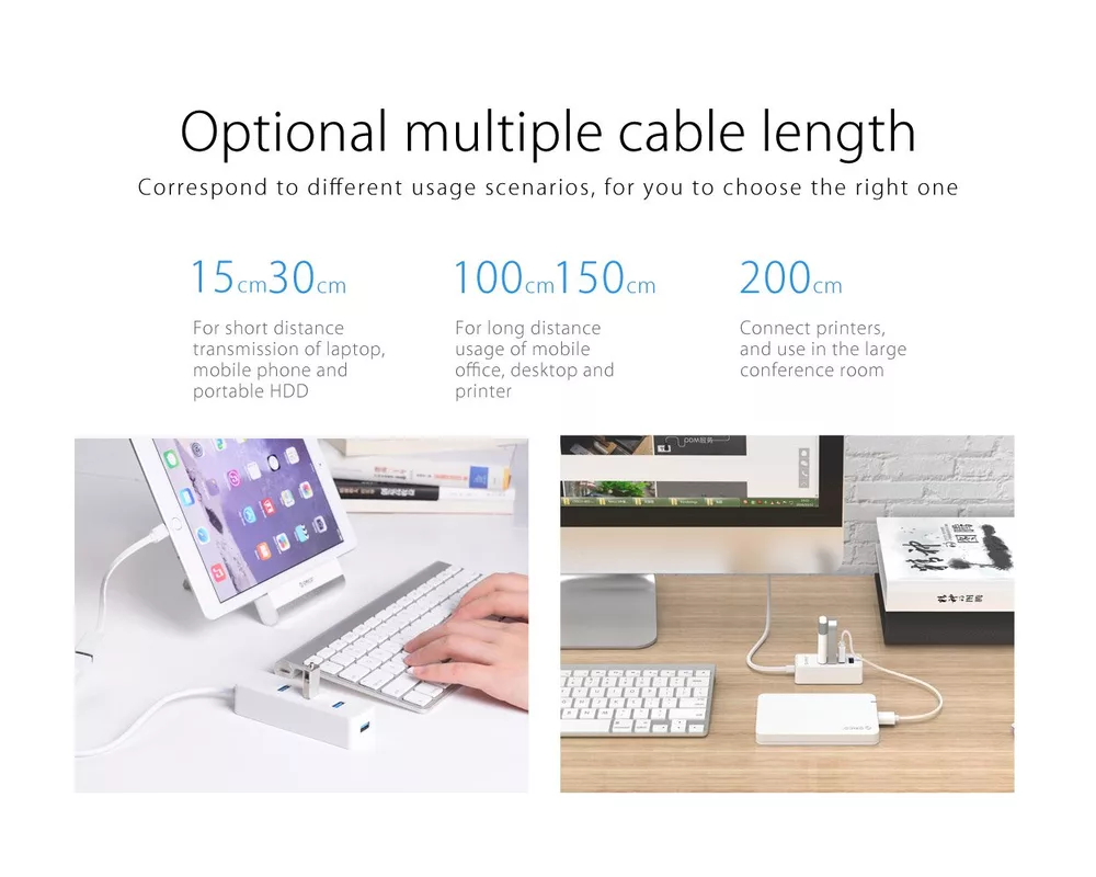 USB хъб Orico USB3.0 HUB 4 port - USB/Micro USB input 9