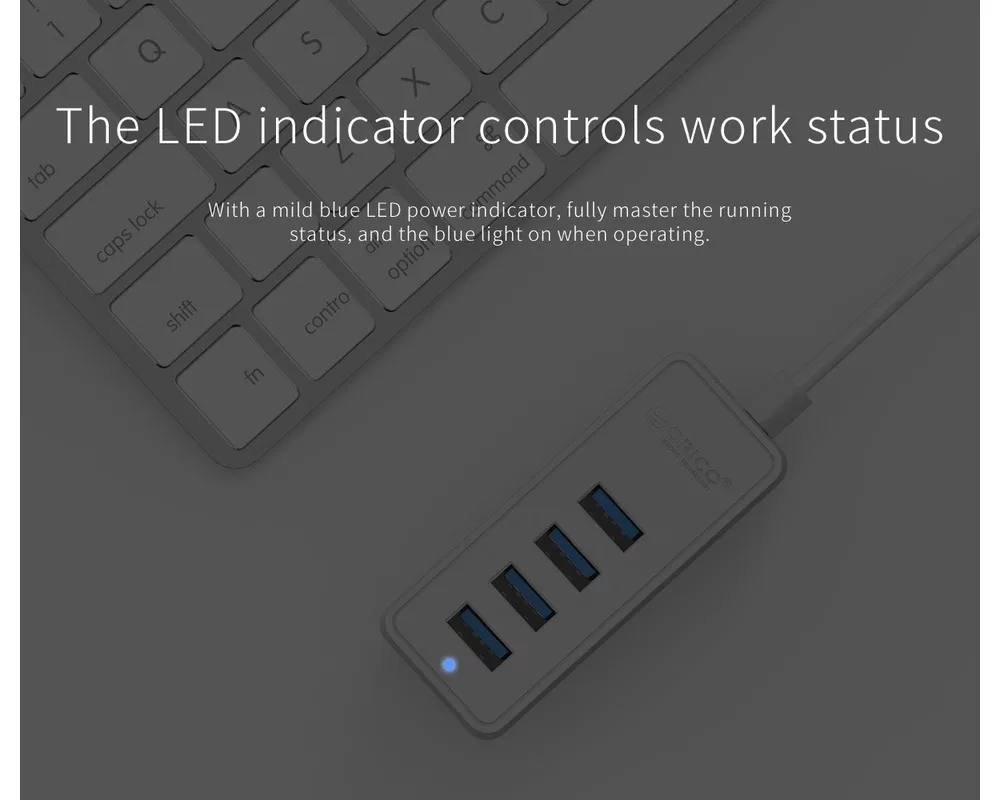 USB хъб Orico USB3.0 HUB 4 port - USB/Micro USB input 18