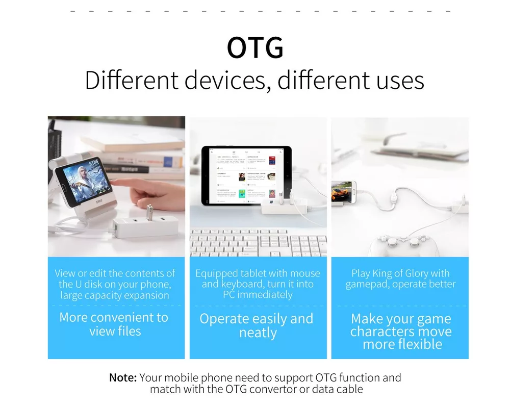 USB хъб Orico USB3.0 HUB 4 port - USB/Micro USB input 13