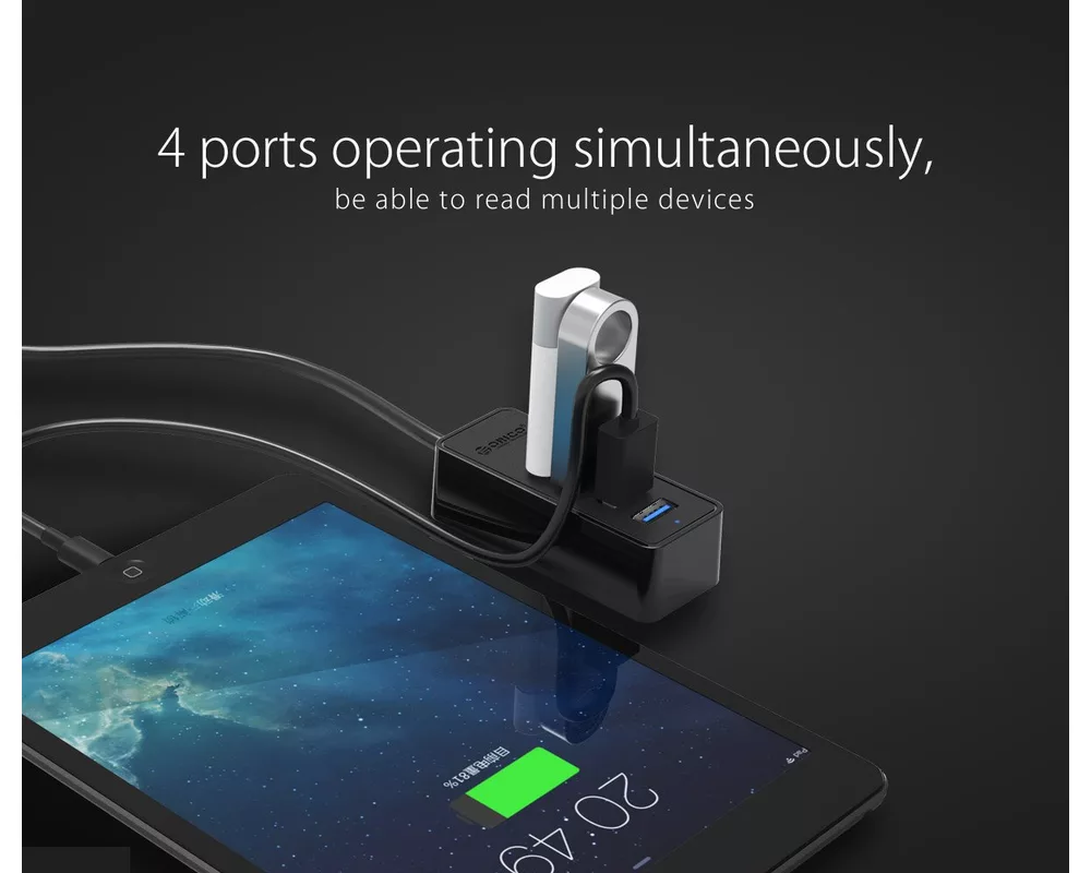 USB хъб Orico USB3.0 HUB 4 port - USB/Micro USB input 8