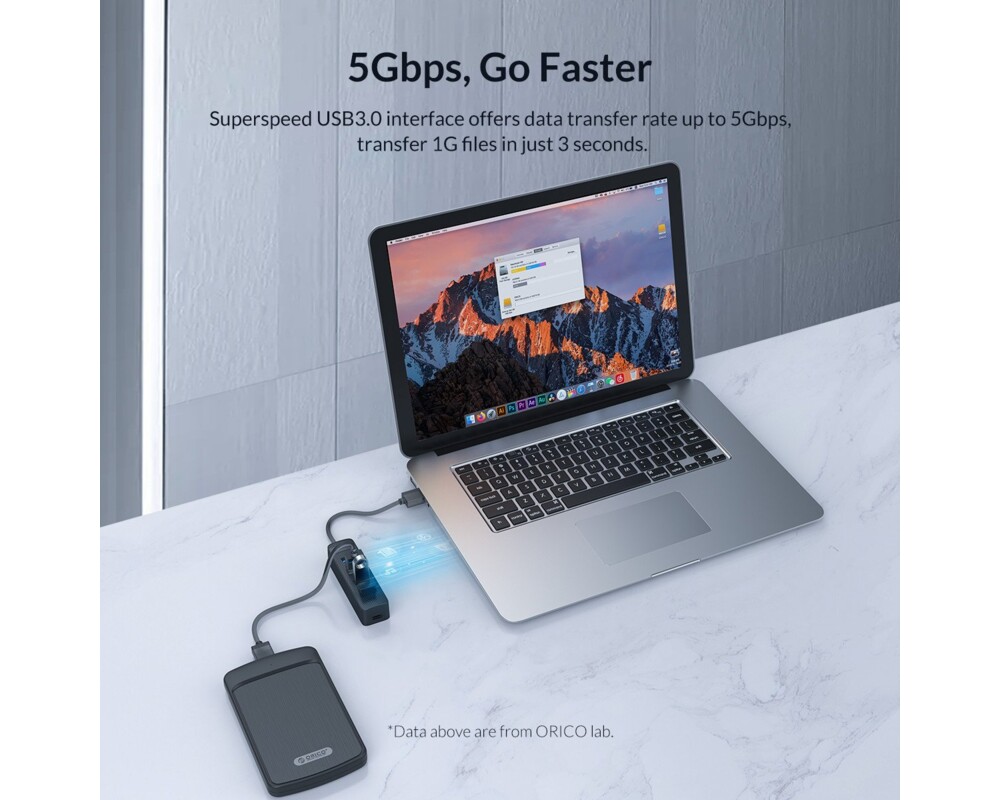 USB хъб Orico USB3.0 HUB 4 port - Type C input 6