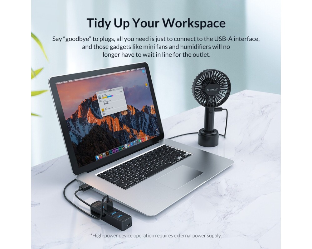 USB хъб Orico USB3.0 HUB 4 port - Type C input 10