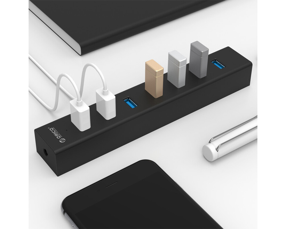 USB хъб Orico USB3.0 HUB 7 port Black - H7013-U3... 6