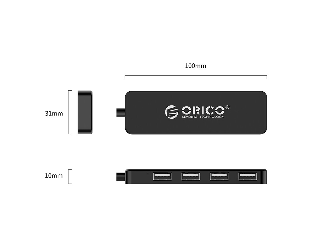 USB хъб Orico USB2.0 HUB 4 port Black - FL01-BK 5