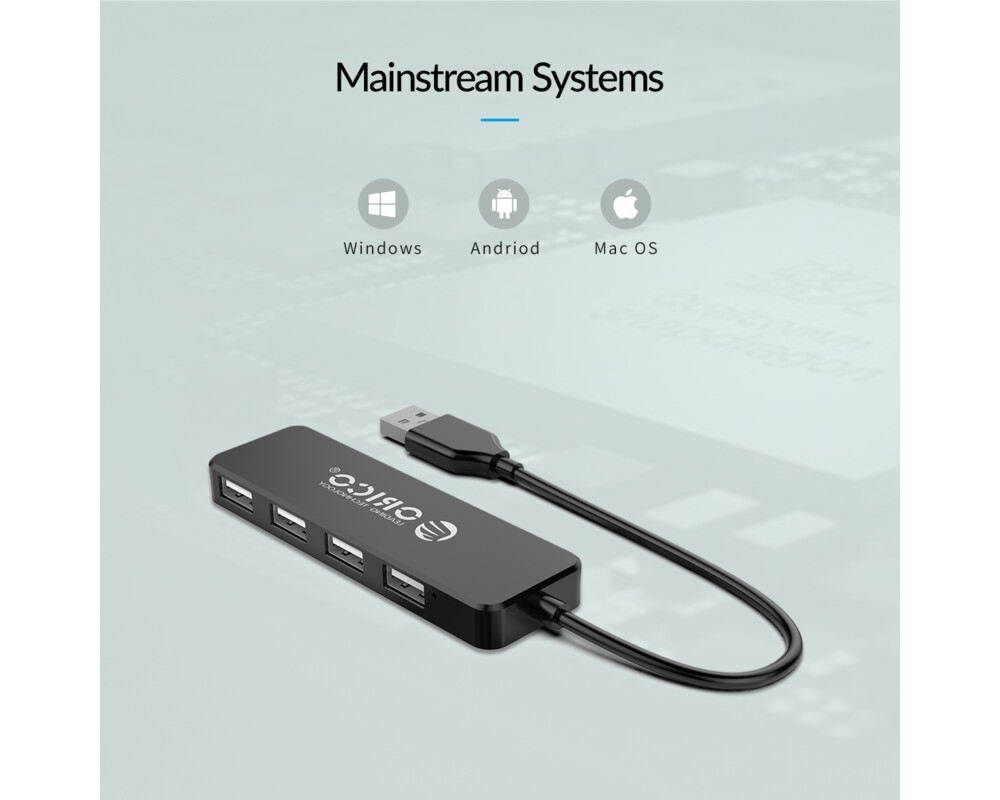 USB хъб Orico USB2.0 HUB 4 port Black - FL01-BK 12