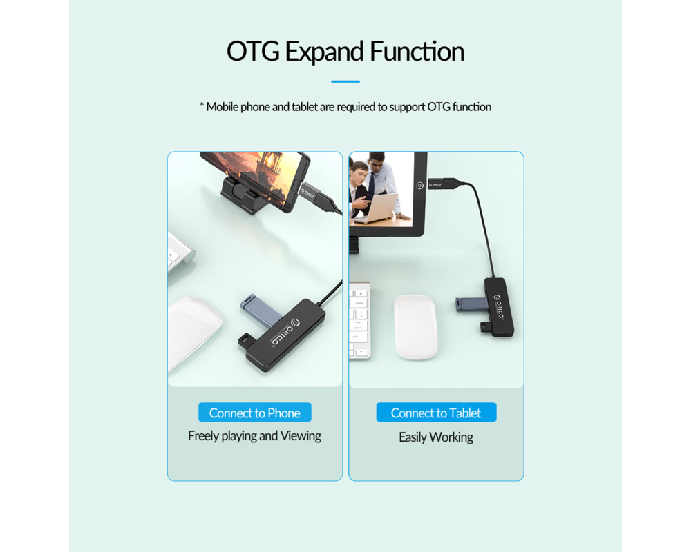 USB хъб Orico USB2.0 HUB 4 port Black - FL01-BK 10