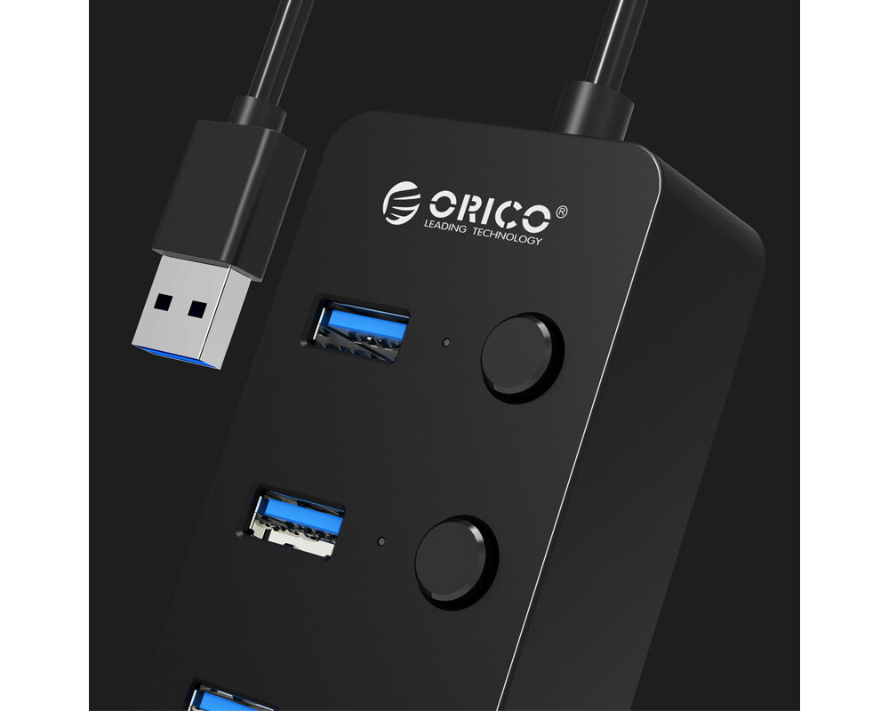 USB хъб Orico хъб USB3.0 HUB 4 port black 3
