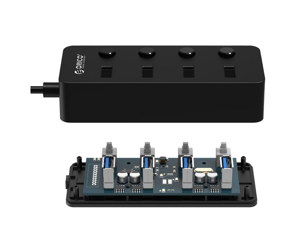 USB хъб Orico хъб USB3.0 HUB 4 port black 2