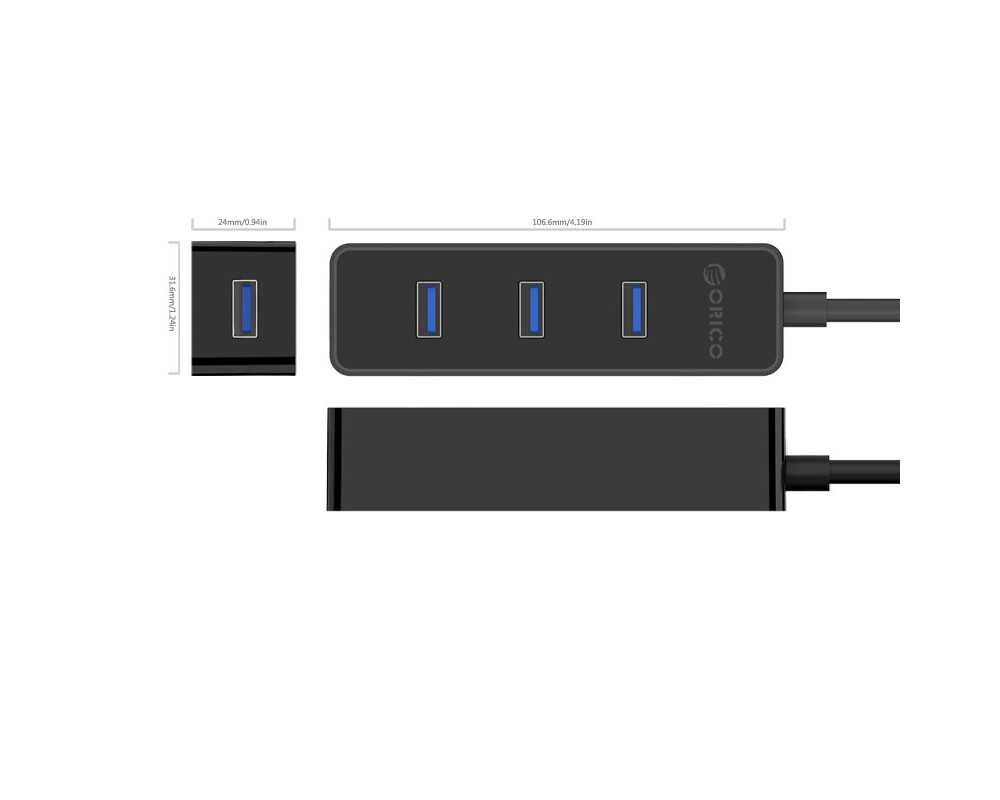 USB хъб Orico USB3.0 HUB 4 port - W5PH4-U3 5