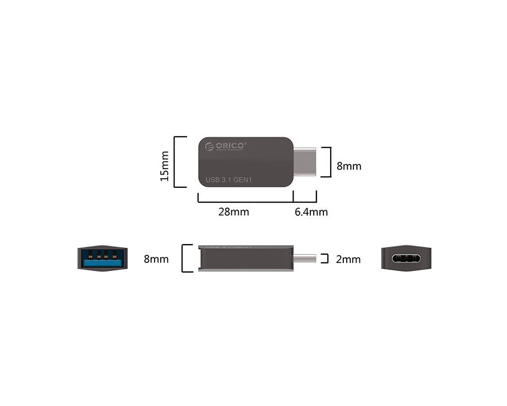 Адаптери Адаптер Orico CTA2 OTG към Type-C 3