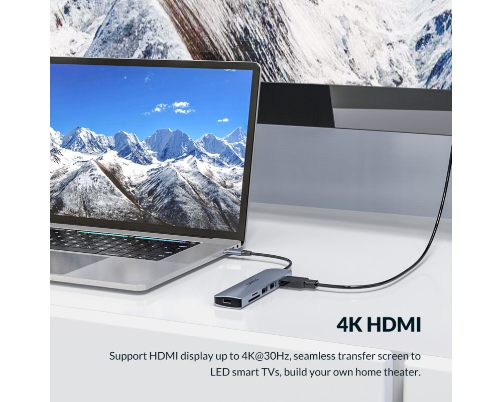 Докинг станция Orico Docking Station Type-C Power Distribution 3.0 100W - Card Reader 11