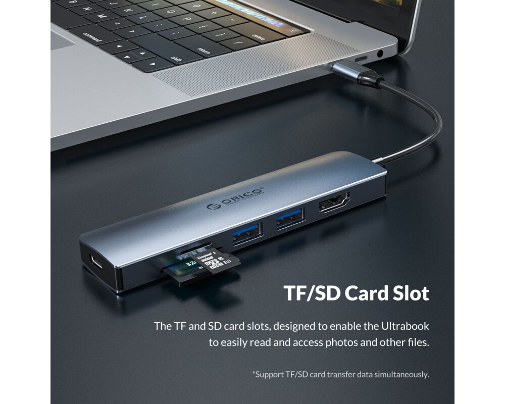 Докинг станция Orico Docking Station Type-C Power Distribution 3.0 100W - Card Reader 12