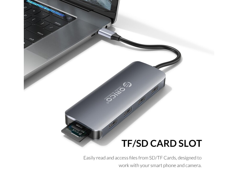 Докинг станция Orico Docking Station Type-C Power Distribution 3.0 100W - LAN 12