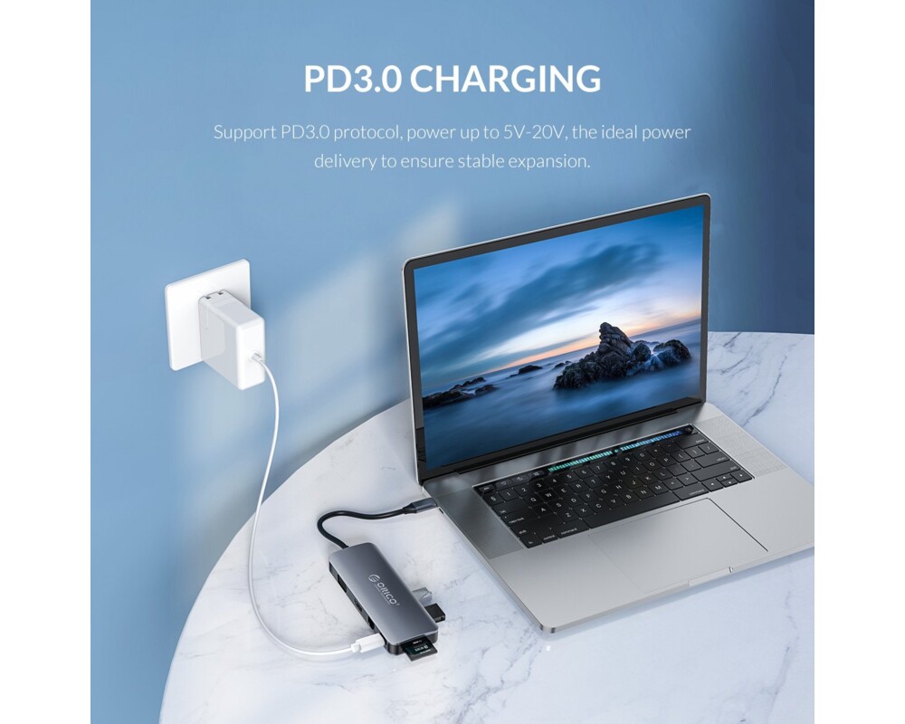 Докинг станция Orico Docking Station Type-C Power Distribution 3.0 100W - LAN 7