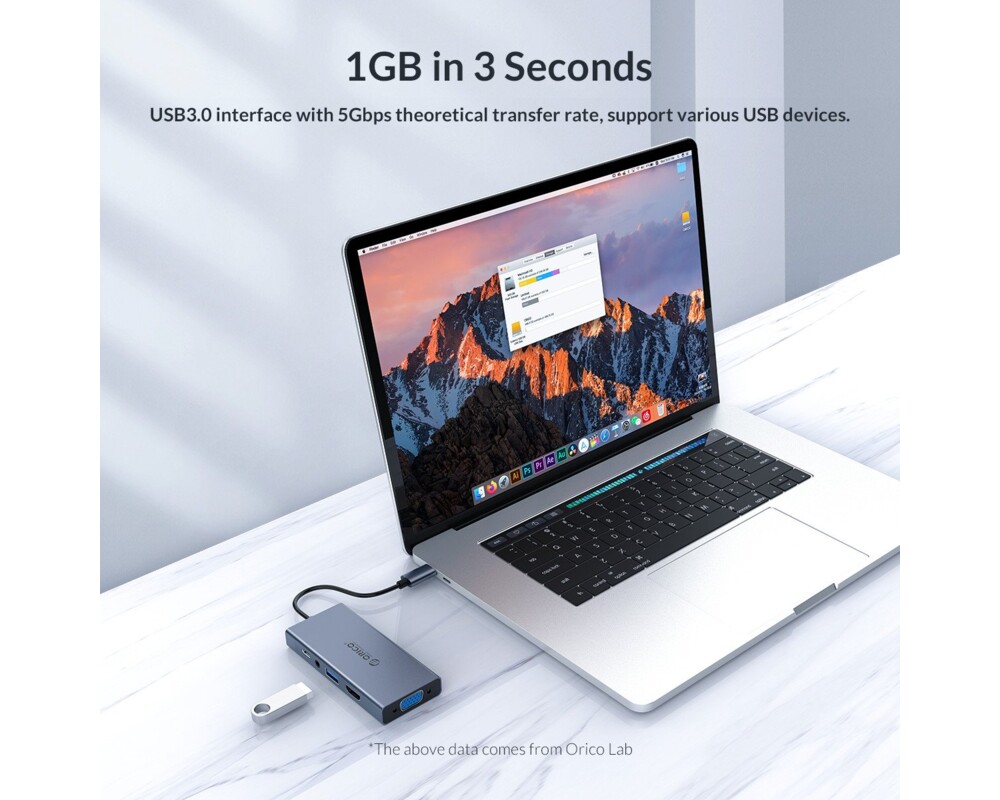 Докинг станция Orico Docking Station Type-C Power Distribution 60W - HDMI 11