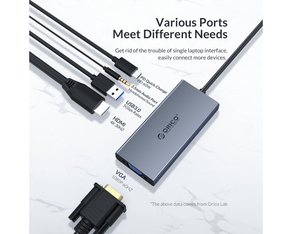 Докинг станция Orico Docking Station Type-C Power Distribution 60W - HDMI 6