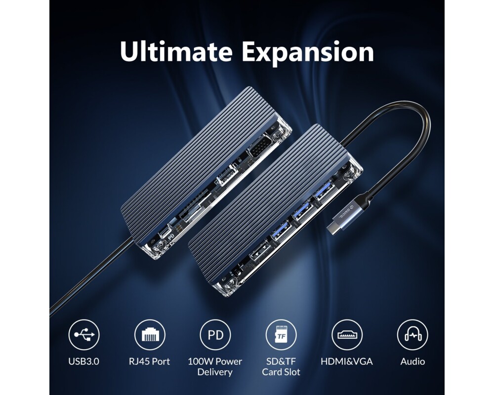 Докинг станция Orico Type-C Docking Station Power Distribution 3.0 100W - HDMI 9