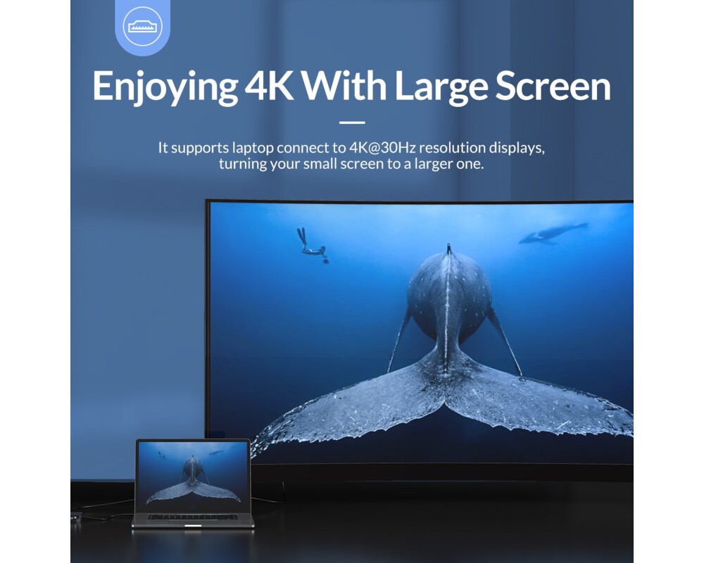 Докинг станция Orico Type-C Docking Station Power Distribution 3.0 100W - HDMI 10