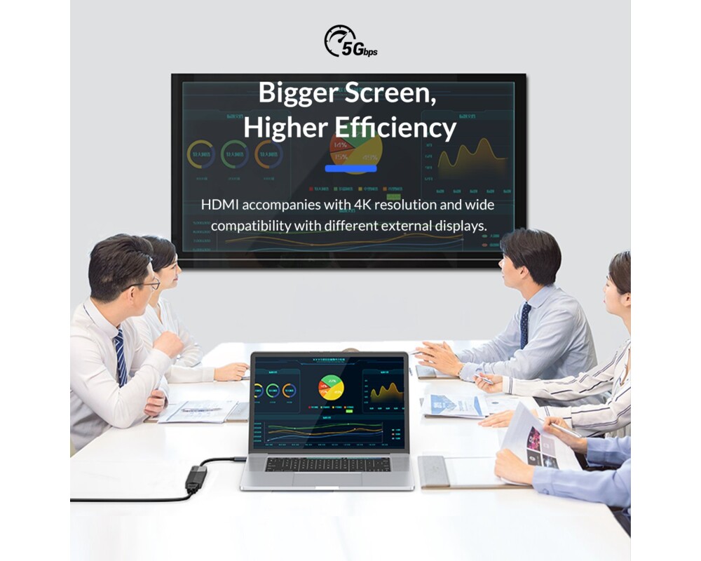 Докинг станция Orico Docking Station Type-C 4-in-1 Power Distribution 55W - MDK-4P Black - HDMI 8