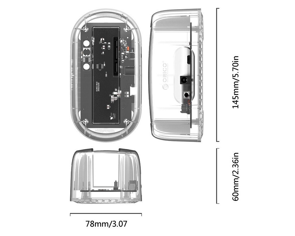 Аксесоар за съхранение Orico докинг станция Storage - HDD/SSD Dock - 2.5 and 3.5 inch Type-C 4
