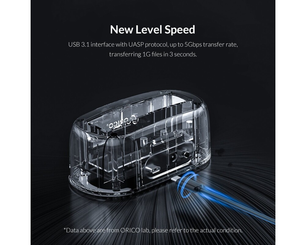 Аксесоар за съхранение Orico докинг станция Storage - HDD/SSD Dock - 2.5 and 3.5 inch Type-C 11